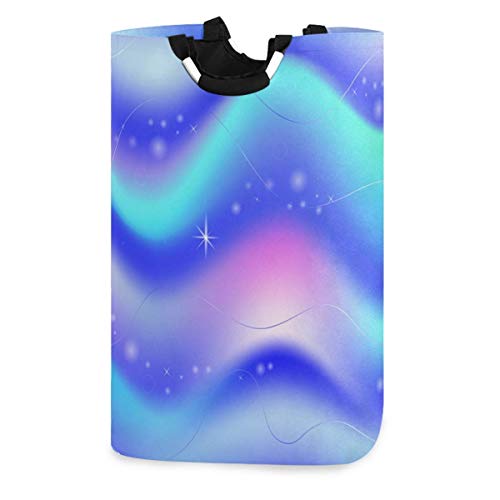 N\A Fairy Space Magic Glow Vector Mermaid Background Cesto de la Ropa, Bolsa de lavandería Impermeable y Plegable con Asas para bebés Guardería Dormitorios universitarios Dormitorio de los niños Baño