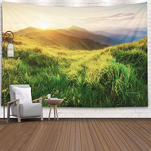 N\A Nature Tapiz, Tapiz Tapiz de Navidad Tapiz de Pared de Invierno Tapiz de montaña para el hogar Tapiz del Dormitorio Durante la Puesta de Sol Hermoso Paisaje Natural en el horario de Verano