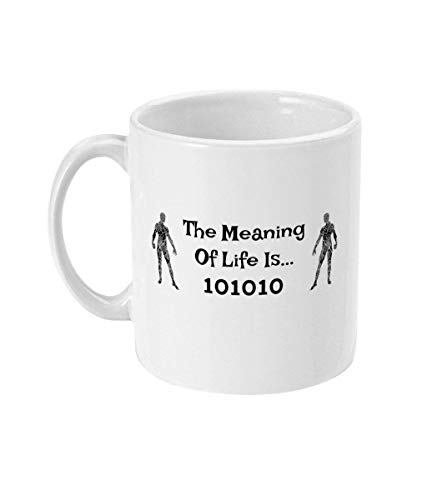 N\A Significado de la Vida es 42 Taza de café - 101010 - La guía de autostopistas a la Cita de la Galaxia - Douglas Adams - Regalo de Ciencia ficción - Nerd - Geek