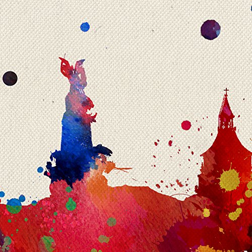 Nacnic Lámina Ciudad de Vitoria. Skyline Acuarela y explosión de Color. Tamaño A3