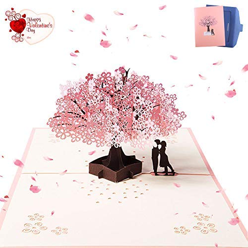 NACTECH Pop-up Tarjeta Amor 3d Tarjeta de Felicitacion Cumpleaños Tarjetas Felicitacion Boda Aniversario Invitacion Regalo para San Valentín sin texto con sobre, 15 x 20 cm
