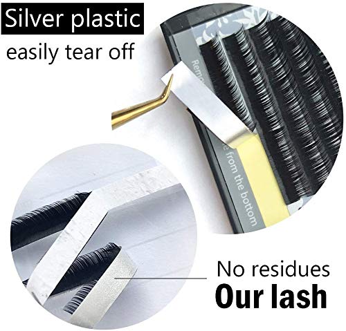 NAGARAKU Extensión de pestañas de la mezcla Rizo de 7-15 mm D Espesor 0.10 mm, 16 filas suficientes, Extensión de pestañas de visón naturalmente natura
