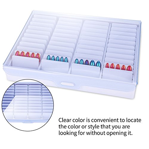 Nail Art Box Nailart Display - Caja de almacenamiento para manicura (plástico), transparente