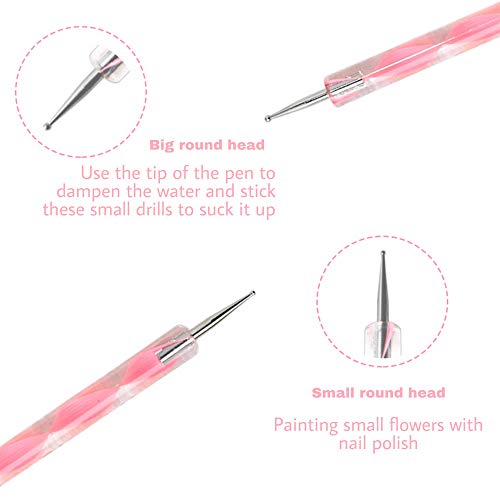 Nail Art Design Pintura Pening Kit profesional ，Herramientas Diferentes Punzon Para Grabado，de Bobeau Nail Art Manicura y Pedicura Decorar uñas Decoración (5PCS)