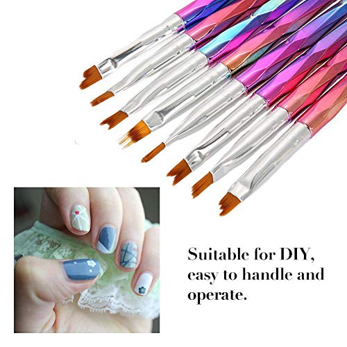Nail Art French Pen, Manicure Brush, 8pcs Nail Art Brushes Manicure Pen Petal Painting Herramienta de decoración de uñas, adecuado para salón profesional y uso de bricolaj