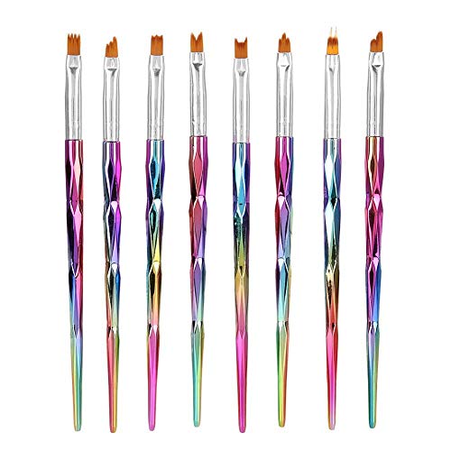 Nail Art French Pen, Manicure Brush, 8pcs Nail Art Brushes Manicure Pen Petal Painting Herramienta de decoración de uñas, adecuado para salón profesional y uso de bricolaj