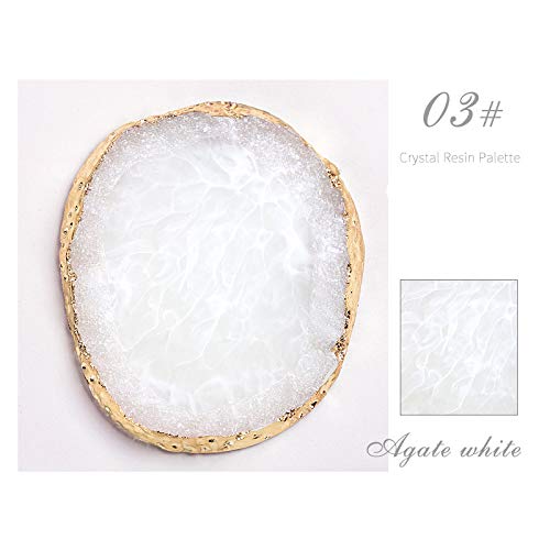 Nail Art Palette, 4 colores Resina Nail Art Palette Pintura Diseño Color Placa de oro Borde manicura Uñas Herramienta de bricolaje (blanco)