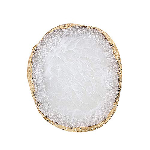 Nail Art Palette, 4 colores Resina Nail Art Palette Pintura Diseño Color Placa de oro Borde manicura Uñas Herramienta de bricolaje (blanco)