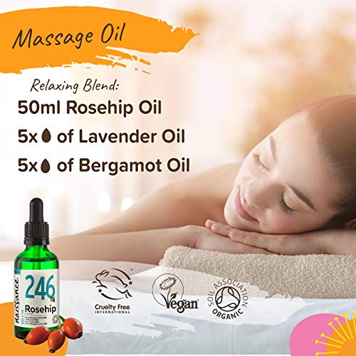 Naissance Aceite Vegetal de Rosa Mosqueta Canina BIO n. º 246 – 50ml - Puro, natural, vegano, certificado ecológico, sin hexano y no OGM - Hidrata y nutre todo tipo de pieles, el cabello y las uñas.