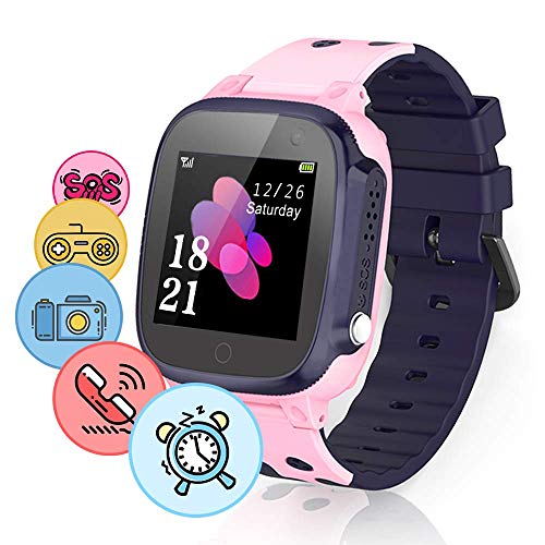 NAIXUES Smartwatch Niños, Reloj Inteligente Niño IP67, Reloj niños con Juego, Hacer Llamada, Chat de Voz, Localizador LBS, SOS, Despertador, Modo de Clase, Cámara, Regalo para niños de 3-12 años