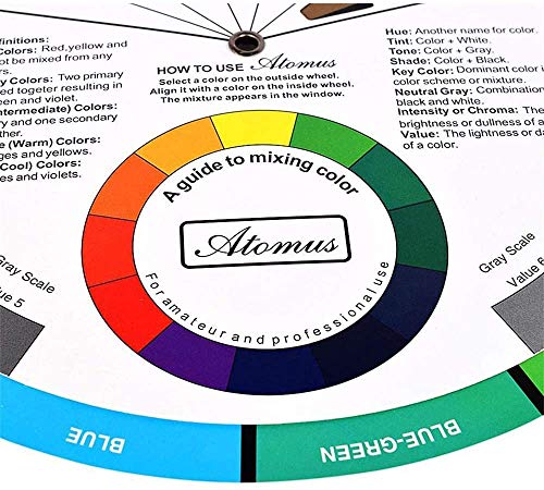 Namvo Rueda de Color 2 Piezas, Guía de Aprendizaje de Mezcla de Pintura Herramienta de enseñanza de Clase de Arte para Tabla de Mezcla de Maquillaje Tabla de Color Guía Mixta 5.5 Pulgadas / 14 cm
