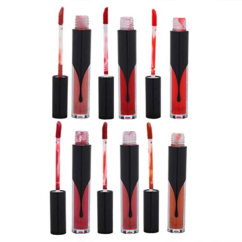 Nannday Lápiz Labial Mate, 6 Piezas Herramienta cosmética Profesional Lisa de Larga duración, no pegajosa, Brillo de Labios Mate, Terciopelo Mate