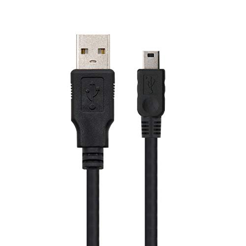 NanoCable 10.01.0400 - Cable USB 2.0 a mini USB, uso principal para móviles y cámaras digitales, tipo A/M-Mini B/M, macho-macho, negro, 0.5mts [España]