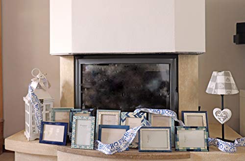 Natalini J-Louis Azzurra 13X18 Marco de Fotos con Soporte para Mesa, Tulipwood, Azul Claro, 13 X 18 X 1,5