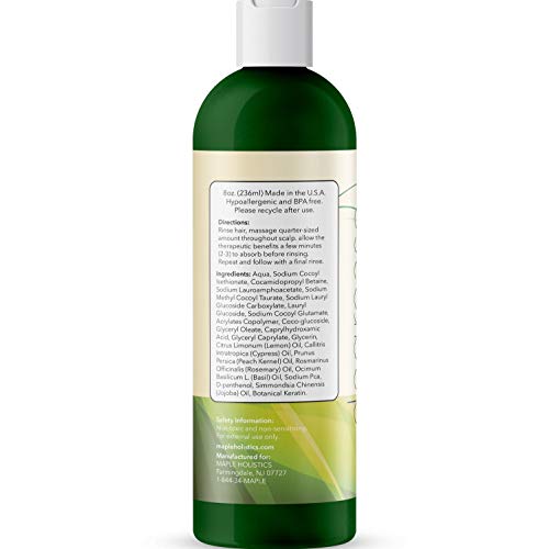 Natural Shampoo Oily Hair and Oily Scalp Treatment - Moisture Control Balance Hair Care - With Essential Rosemary Lemon Jojoba Basil and Cypress Oil - Cruelty Sulfate and Paraben Free