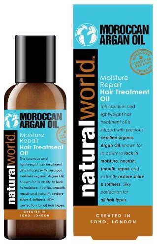Natural World Brodie And Stone International Organic World Moroccan Argan Oil Moisture Repair Hair Treatment Oil 100ml by Natural World