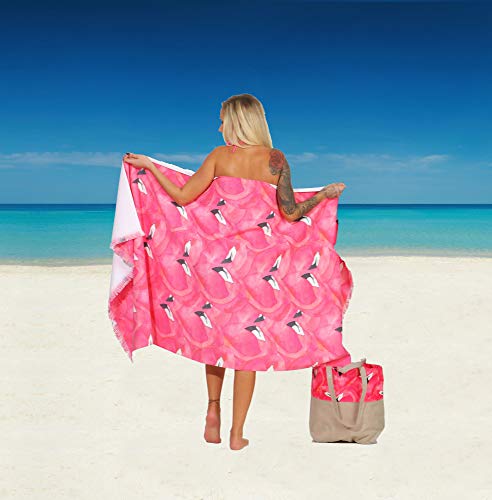 Naturawalk - Toalla de rizo 100% algodón orgánico, toalla de playa, sauna, pestemal, pareo y toalla de baño en uno Badetasche Emilia.