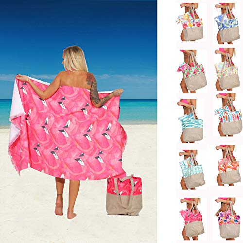 Naturawalk - Toalla de rizo 100% algodón orgánico, toalla de playa, sauna, pestemal, pareo y toalla de baño en uno Badetasche Emilia.