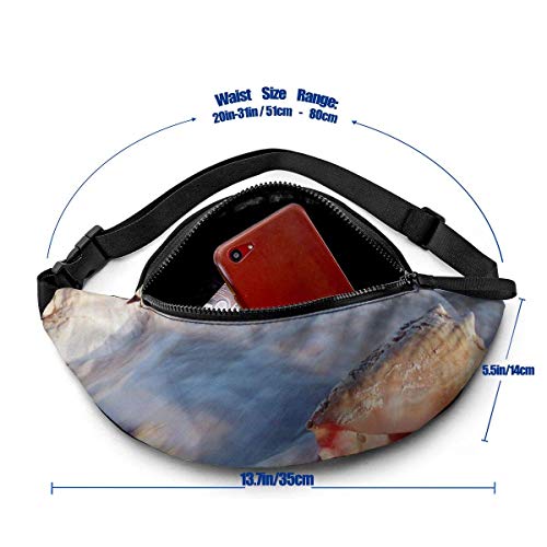 Nature Sea Shells Sport Waist Bag Pack,Fitness Exercise Belt Bags Orange Dog Paws,Correa Ajustable con Cremallera para Auriculares para Correr en el Gimnasio,Viajar,IR de excursión