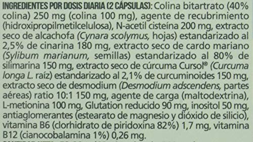 Naturlider Hepatic Complex con Colina, Alcachofa, Cardo Mariano y Cúrcuma - 60 Cápsulas