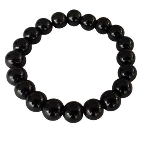 Natuxia Pulsera Turmalina Negra, Pulsera Chakra Raíz, Pulsera Anti EMF Hombre/Mujer, Joyas Piedra de Protección EMF con Iones Negativos