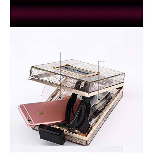 NAWN Vagabunda Personalidad, acrílico de Perfume Transparente Bolsa monederos Tarde del Embrague del Bolso de los Bolsos de la Vendimia para Banquetes Bolsa de Noche de Las Mujeres,B