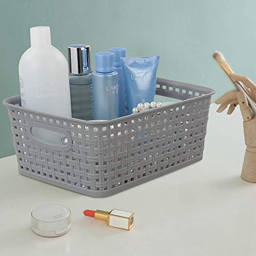 Neadas Cestas de Almacenamiento para Baño o Cocina, Color Gris, Paquete de 6 Unidades