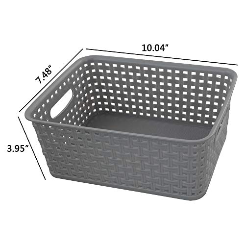 Neadas Cestas de Almacenamiento para Baño o Cocina, Color Gris, Paquete de 6 Unidades