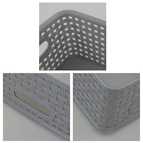 Neadas Cestas de Almacenamiento para Baño o Cocina, Color Gris, Paquete de 6 Unidades