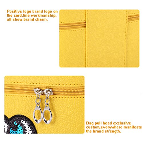 Neceser de maquillaje grande, bolsa de viaje, moderna, con lentejuelas, para mujer, regalo ideal para novia amarillo amarillo