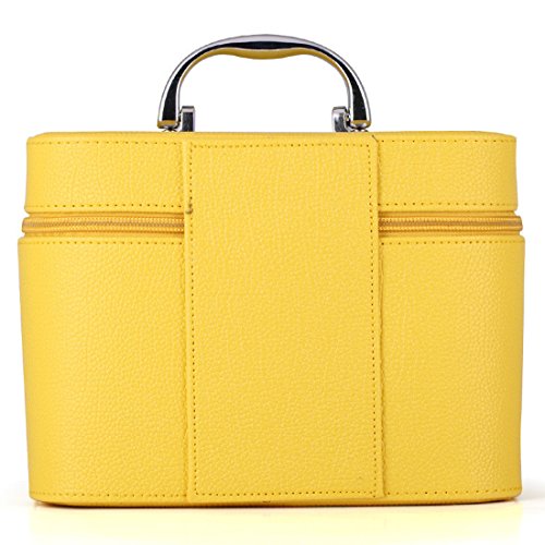 Neceser de maquillaje grande, bolsa de viaje, moderna, con lentejuelas, para mujer, regalo ideal para novia amarillo amarillo