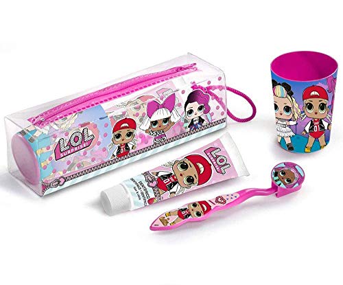 Neceser Infantil Dentífrico Cepillo dental Vaso Set de Viaje LOL Surprise