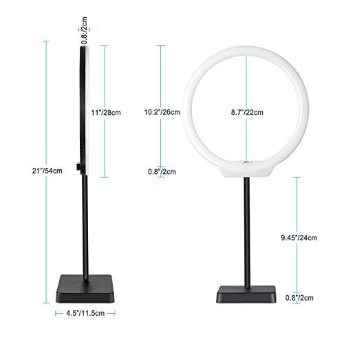 Neewer USB LED Luz Anillo 26cm 5W/10W Regulable Bi-Color 3200-5500K con Soporte de Cámara Tubo Suave Abrazadera de Teléfono para Video Youtube Maquillaje