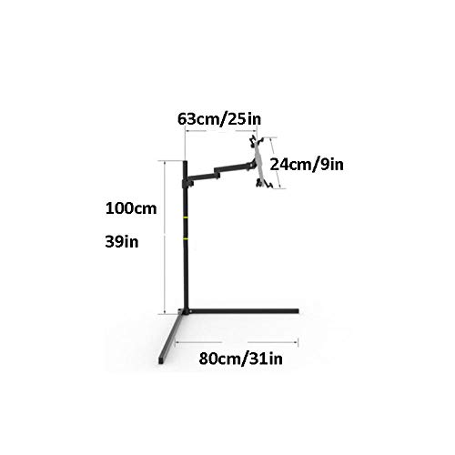 Negro Acero iPad Pro Tablet,Altura Regulable 10-100cm/3.9-39.3in Accesorios iPad Pro 2018 para iPad Pro 10.5/9.7/12.9, iPad Mini 2 3 4, iPad Air 2, iPhone X 8 7 Plus, 6S Plus, Samsung Galaxy Tab