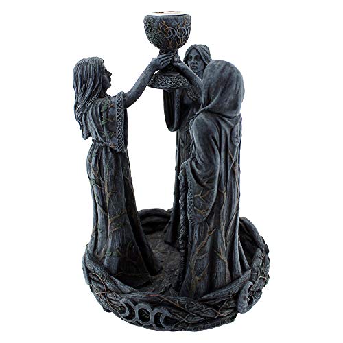 Nemesis Now Mother Maiden & Crone - Quemador de Incienso (Resina, 18 cm), Color Negro