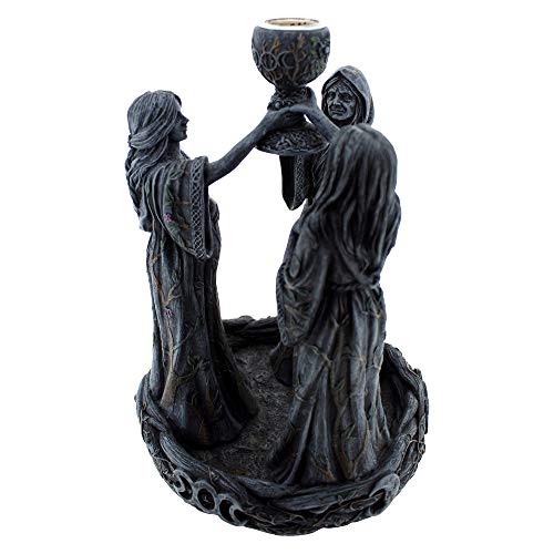 Nemesis Now Mother Maiden & Crone - Quemador de Incienso (Resina, 18 cm), Color Negro