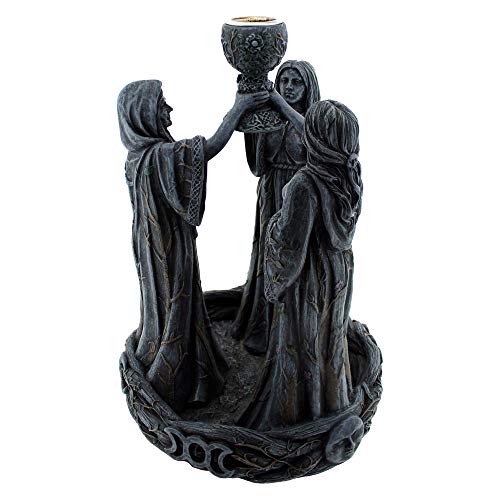 Nemesis Now Mother Maiden & Crone - Quemador de Incienso (Resina, 18 cm), Color Negro