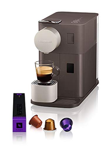 Nespresso EN500BW De'Longhi Lattissima One - Cafetera monodosis de cápsulas Nespresso con depósito de leche compacto, 19 bares, apagado automático, color moccha marrón 15x32x26cm