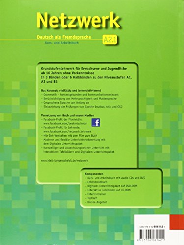 Netzwerk A2.1 Kursbuch. Arbeitsbuch. Per le Scuole superiori e DVD-ROM. Con CD Audio. Con espansione online: Netzwerk a2, libro del alumno y libro de ejercicios, parte 1 + 2 cd + dvd