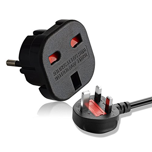 Neuftech 5 x Adaptador Enchufe Viaje Reino UnidoUE 2 Pines a UK 3 Pines para Europeo España/Francia/Alemania etc