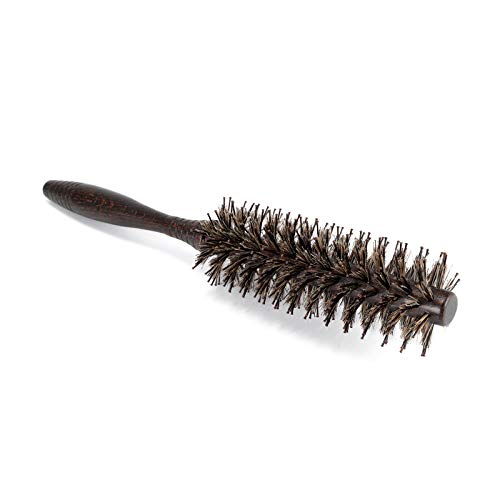 Neverland Cepillo de pelo Cerdas de jabalí Cepillo de peine para el pelo Mango de madera redondo Peine de peluquería para salones de belleza 16 filas de
