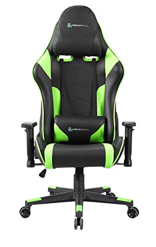 Newskill Kitsune - Silla gaming profesional (Inclinación y altura regulable, reposabrazos 2D ajustables, base en nylon, reclinable 180º), Color Verde