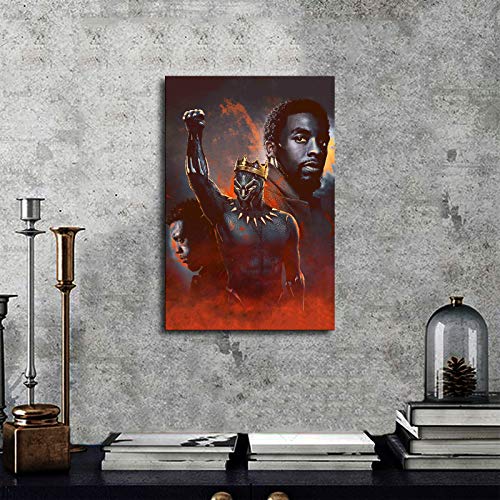 N/F pantera negra Chadwick boseman vengadores final cartel (20 x 30 pulgadas, marco de madera)