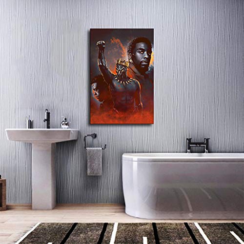 N/F pantera negra Chadwick boseman vengadores final cartel (20 x 30 pulgadas, marco de madera)