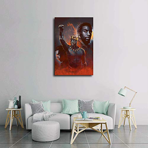 N/F pantera negra Chadwick boseman vengadores final cartel (20 x 30 pulgadas, marco de madera)