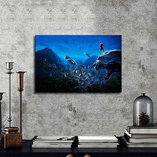 N/F pantera negra chadwick boseman vengadores murales carteles (61 x 36 pulgadas, marco de madera)