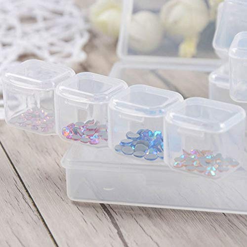 NHUAIYINSHUGUOGUANGGAOJINGY 28 Slots Plastic Storage Box Diamond Painting Kits Nail Art Rhinestone Tools
