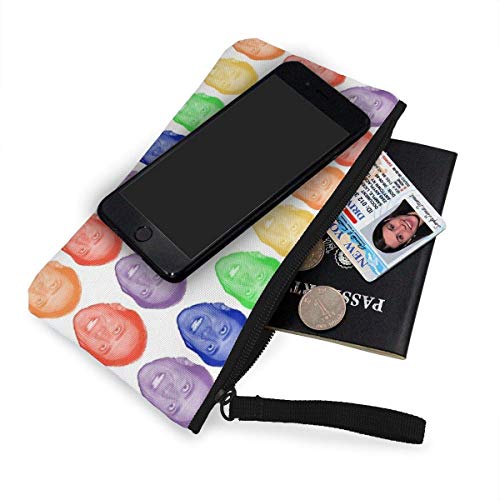 Nicolas Cage Rainbow Mug lindo cambio de lona monedero bolsa bolsa cremallera titular monedero correa muñeca maquillaje lápiz caso para mujeres niñas personalizado