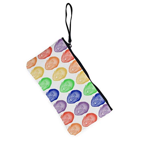 Nicolas Cage Rainbow Mug lindo cambio de lona monedero bolsa bolsa cremallera titular monedero correa muñeca maquillaje lápiz caso para mujeres niñas personalizado