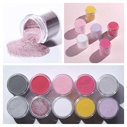 NICOLE DIARY Polvo de Inmersión en Uñas Acrílicas sin Cure Lámpara Serie Afrutado Brillo Seco en Seco Nail Dust de Larga Duración Pigmento Cromo Decoración de Uñas 1 caja / 10 ml (10 colors)